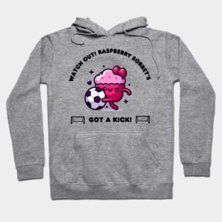 Raspberry Sorbet: The Unstoppable Scorer! - Kawaii Design Hoodie